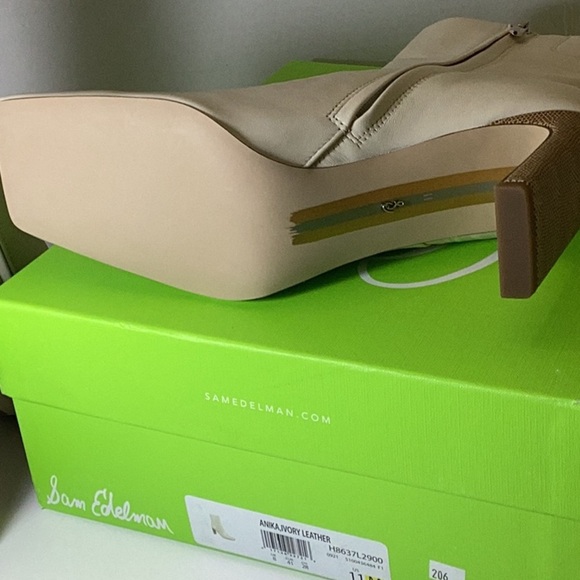 Sam Edelman Womens Anika Leather Square Toe Mid-Calf Boots - Picture 10 of 10